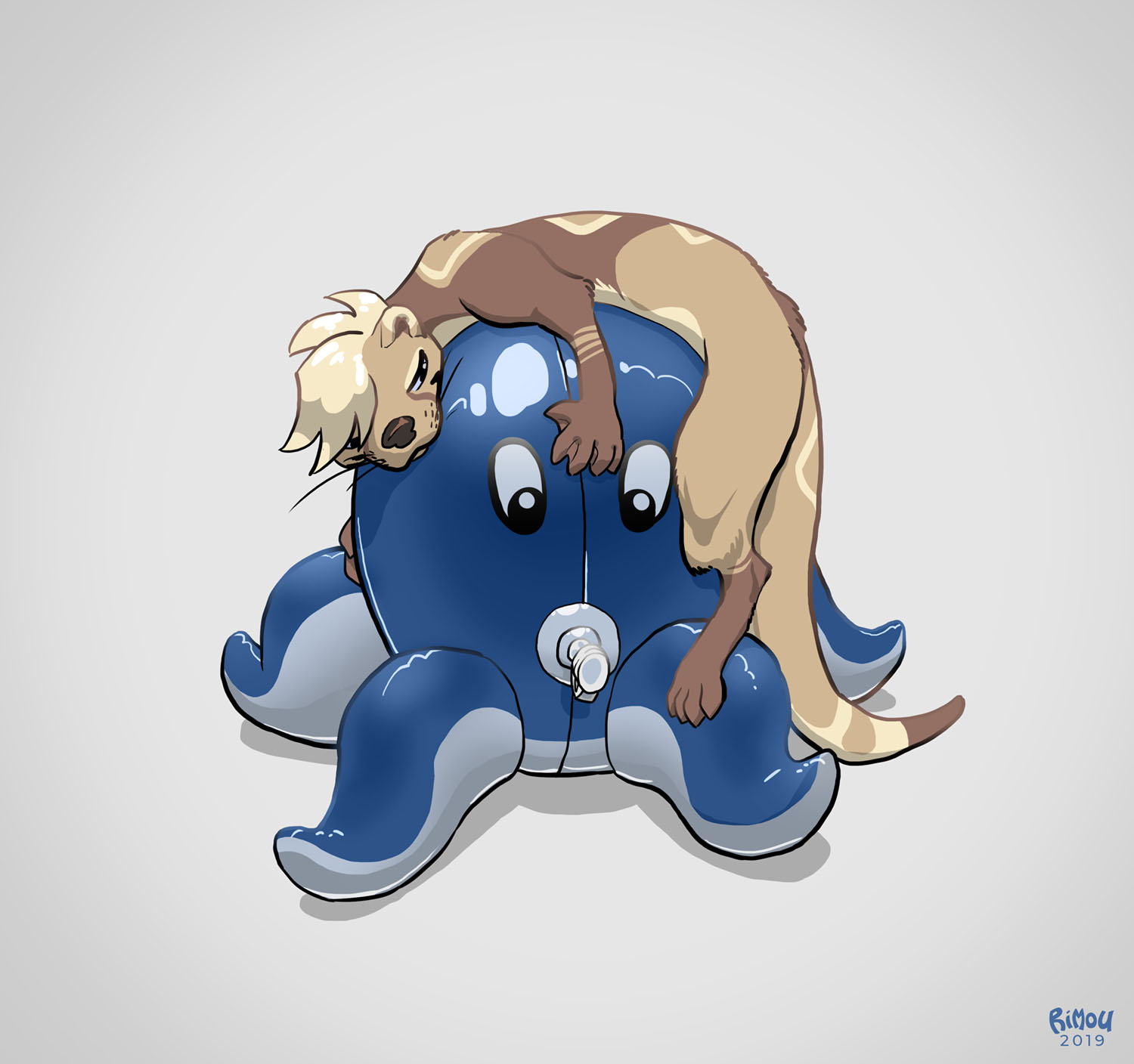 Rumple and Squishy
A commission as a reward for Rumple who won the fursuit game contest during Fauntastic 2019 (Lyon-France), now enjoying a good rest on his squeaky octopus.

Une commission-récompense pour Rumple qui a gagné les jeux en fursuit durant la Fauntastic 2019 (à Lyon), Rumple qui peut désormais se reposer tranquilement sur sa grosse pieuvre toute gonflée.

Mots-clés: loutre pieuvre gonflable