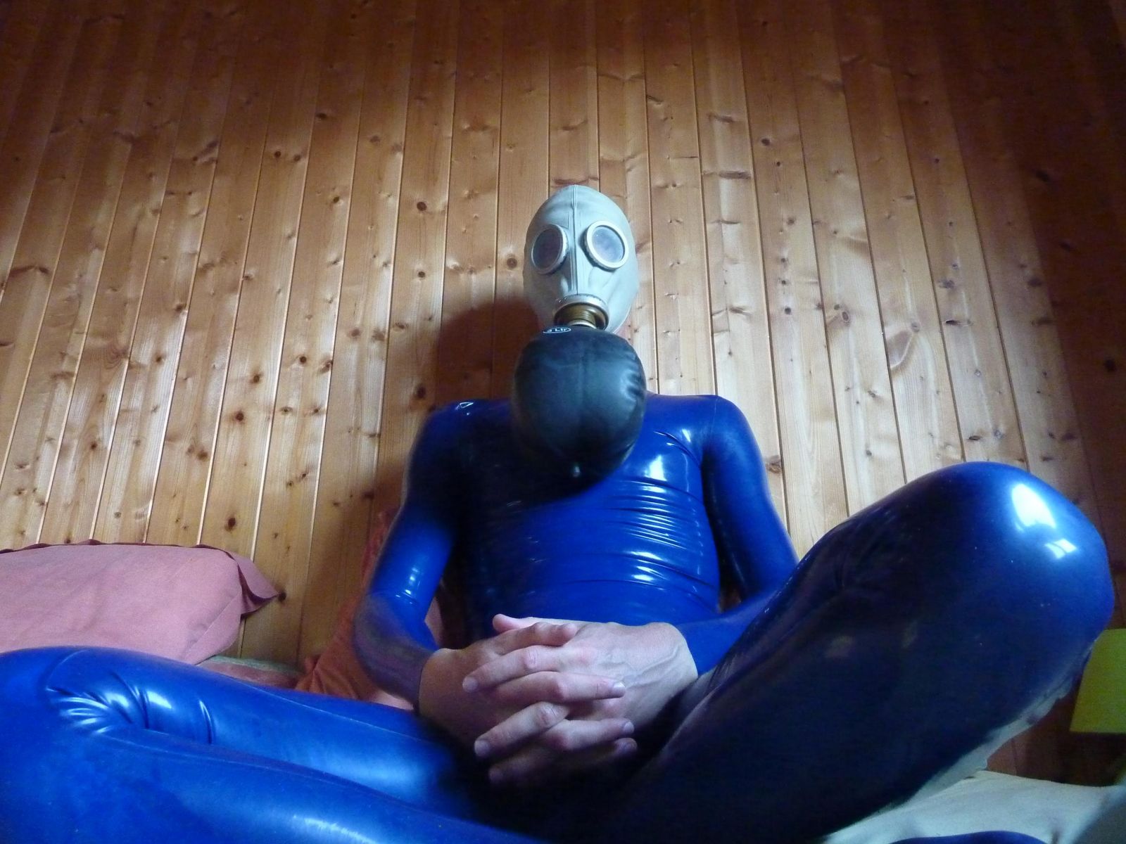 Catsuit bleue ss fermeture + masque + rebreather

